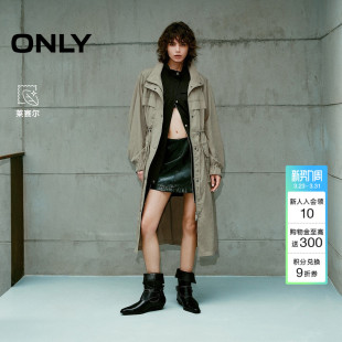 风衣外套女 中长款 ONLY春季 都市休闲风防风立领设计开衫