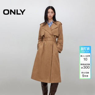 ONLY春季 风衣外套 潮酷风实用隐形侧袋设计宽松中长款