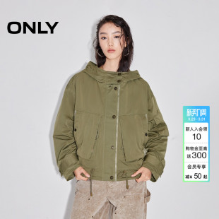 125136014 休闲机能风落肩宽松保暖连帽外套女 ONLY2026春季 新款