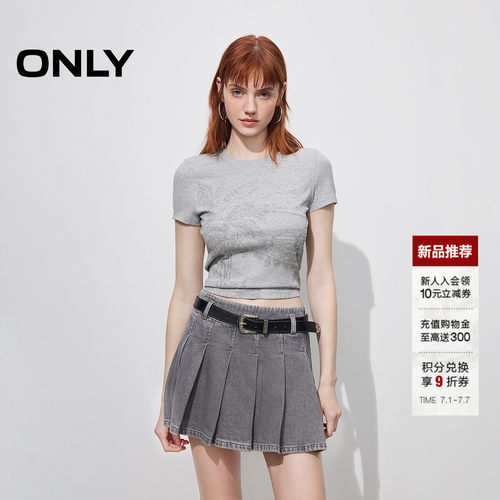 ONLY印花正肩短袖T恤