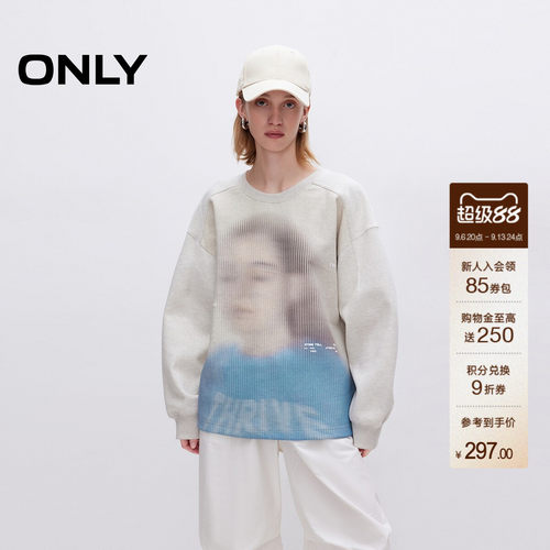 ONLY宽松圆领落肩卫衣