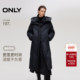 长款 ONLY2025冬季 新款 连帽立领显瘦斜裁绗缝蓬松白鸭绒羽绒服女