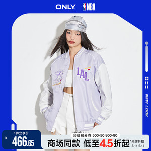 ONLY冬季NBA联名款字母印花棒球服外套女|123136031