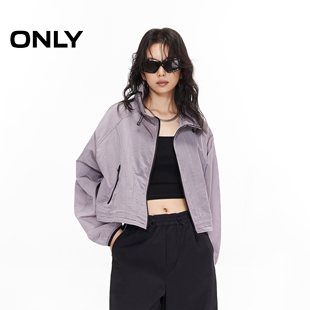 立领设计短款 时尚 显瘦宽松廓形抽绳风衣外套女 新款 ONLY2026春季
