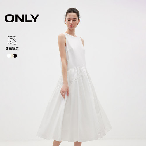 ONLY含莱赛尔裙子无袖舒适连衣裙