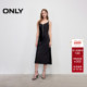 水钻装 ONLY2025夏季 新款 饰小黑裙V领收腰吊带裙中长裙连衣裙女