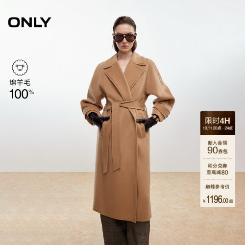 ONLY100%绵羊毛毛呢大衣