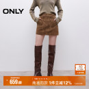 饰显瘦纯色挺括A字短裙皮裙半身裙女 腰部绳带装 ONLY2025秋季 新款