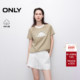 ONLY2026春季 T恤女 型拼接圆领短袖 新款 可爱宠物印花合体正肩版