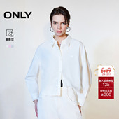 新款 宽松可调节底摆抽绳设计两穿蝙蝠袖 长袖 ONLY2026春季 衬衫 女