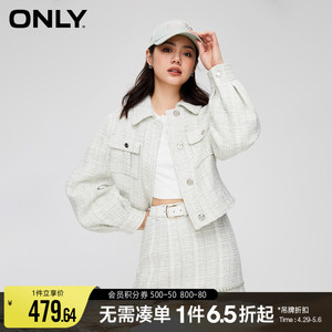 ONLY时尚气质灯笼袖翻领短款外套