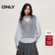 ONLY2026春季 女 麻花编织拼接假两件衬衫 新款 学院风撞色叠穿长袖