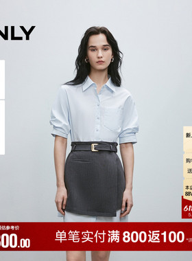 【两件套】ONLY2026夏季新款裙子显瘦剪裁不规则裙摆衬衫连衣裙女