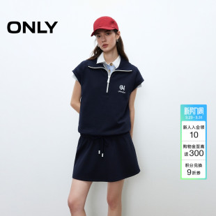 polo裙网球裙短裙连衣裙 减龄裙子运动风落肩挽袖 ONLY2026春季 新款