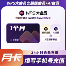 【充自己账号】WPS大会员12个月卡WPS超级会员七天周卡年卡季卡