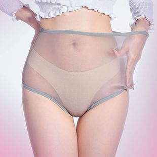 男女款透视超薄油光丝袜三角裤高腰全透明枪弹分离内裤裸感太空舱