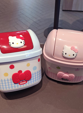 可爱翻盖桌面垃圾桶卡通造型收纳桶办公桌面废纸篓创意圣诞节礼物