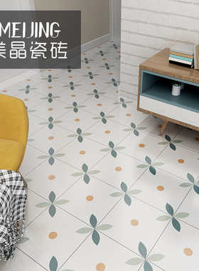 清新简约北欧花砖300x300瓷砖复古花片卫生间浴室厨房阳台墙地砖