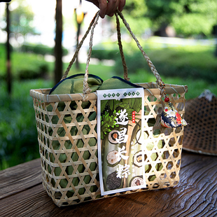 端午节遂昌长粽礼盒梅干菜鲜肉粽子全家粽八口味手工竹篮高档礼盒