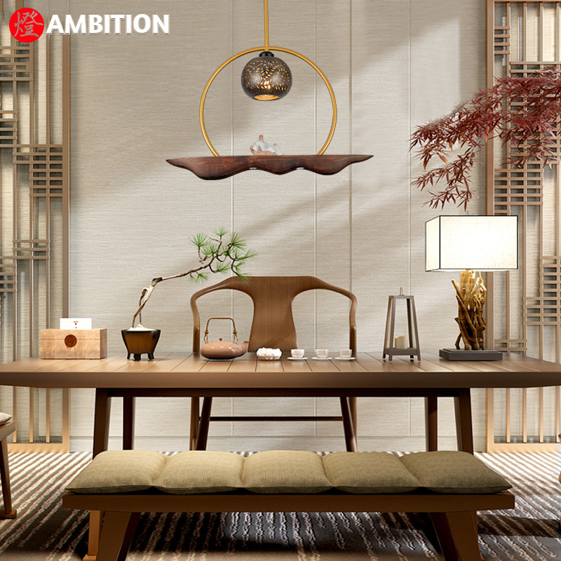 禅意风艺术餐厅书房软装吊灯