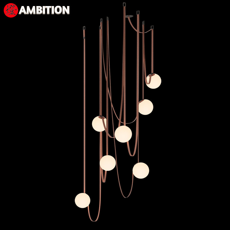 酒店大堂别墅现代轻奢皮革简约