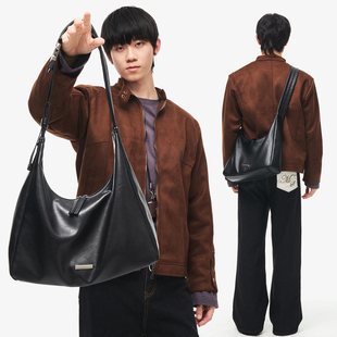 NESBIT韩国ins风小众软皮男包松弛感简约单肩斜挎包hobo饺子包潮