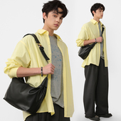 NESBIT慵懒设计感软皮男包斜挎包2025新款 纯色简约风大容量饺子包