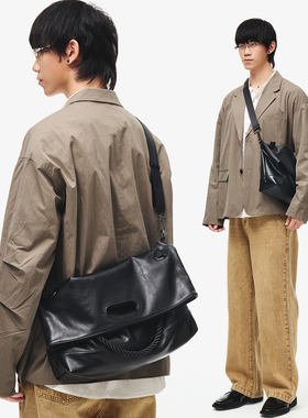 NESBIT美拉德软皮斜挎包男小众设计通勤单肩包大容量托特包男包潮