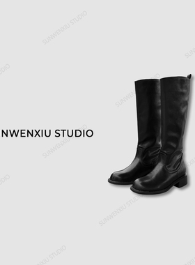 swx studio 私物分享 贯穿四季百搭黑色圆头长筒靴