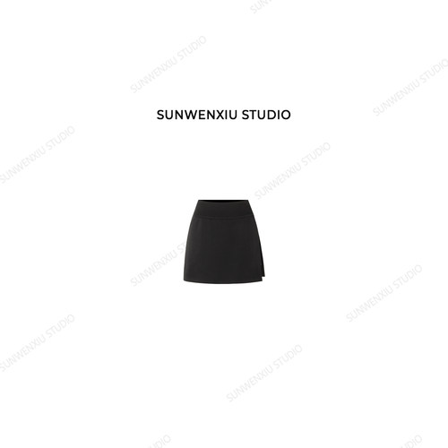 swx studio 万能短裙 百搭超显瘦假两件A字防走光半身裙3114A