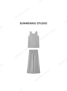 swx studio  松弛有度 100%亚麻老钱风高品质极简静奢两件套448C