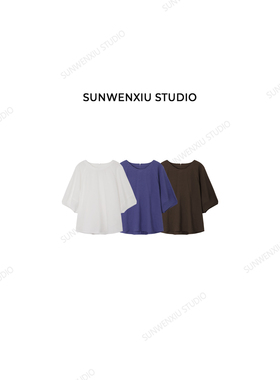 swx studio 花鼓麻衫 天丝亚麻立裁设计精致感夏季圆领衬衣505A