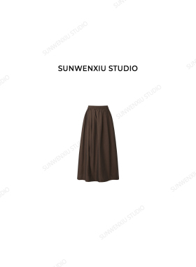 孙文秀studio 长绒匹马棉半裙 高品质轻奢花苞松紧腰半身裙470B