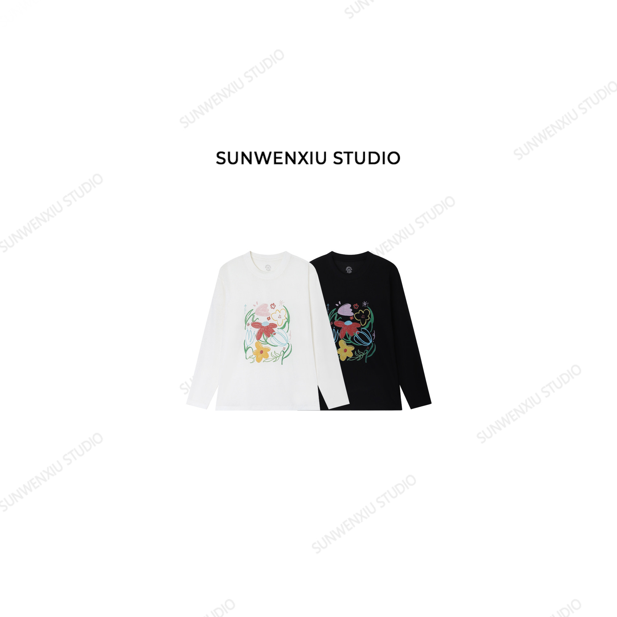 swx studio 小花T 莱赛尔混纺轻薄微透凉感数码印花夏日T恤418A