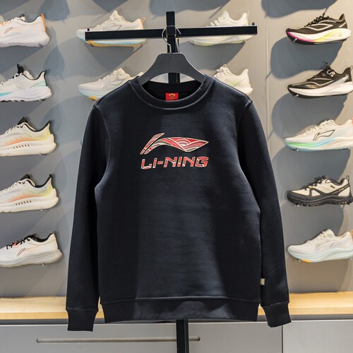 李宁日进斗金男子圆领套头卫衣