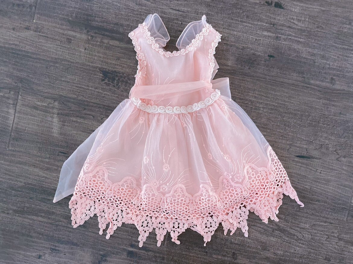 原单女童宝宝纯棉欧根纱花童礼服裙女小童A类连衣裙夏