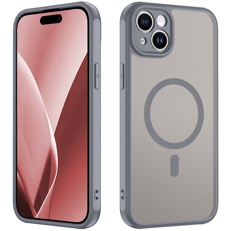 跨境外贸热卖款适用于iPhone14 Plus/15 Plus肤感带磁吸手机壳 抗黄耐磨防刮防磨磨砂防滑