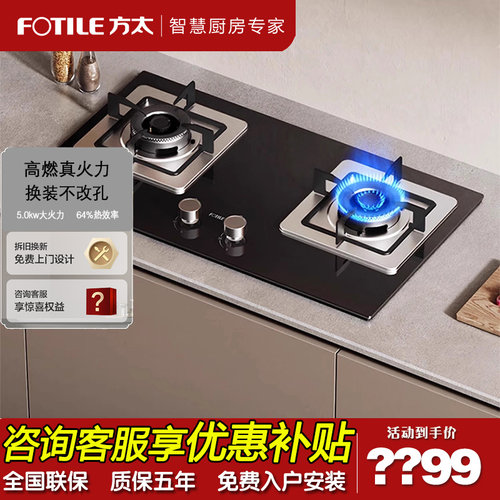 方太新品燃气灶猛火双灶家用炉具