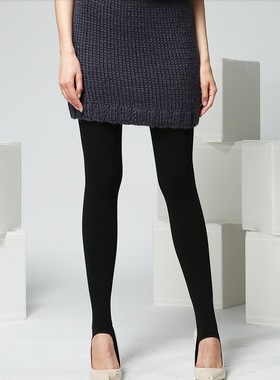 RIME韵魅棉感一体裤袜踩脚显瘦女袜1Q30506咖啡碳保暖纯色1Q30518