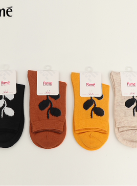 RIME韵魅秋羊毛提花短袜柔软舒适保暖女袜子透气百搭女34425