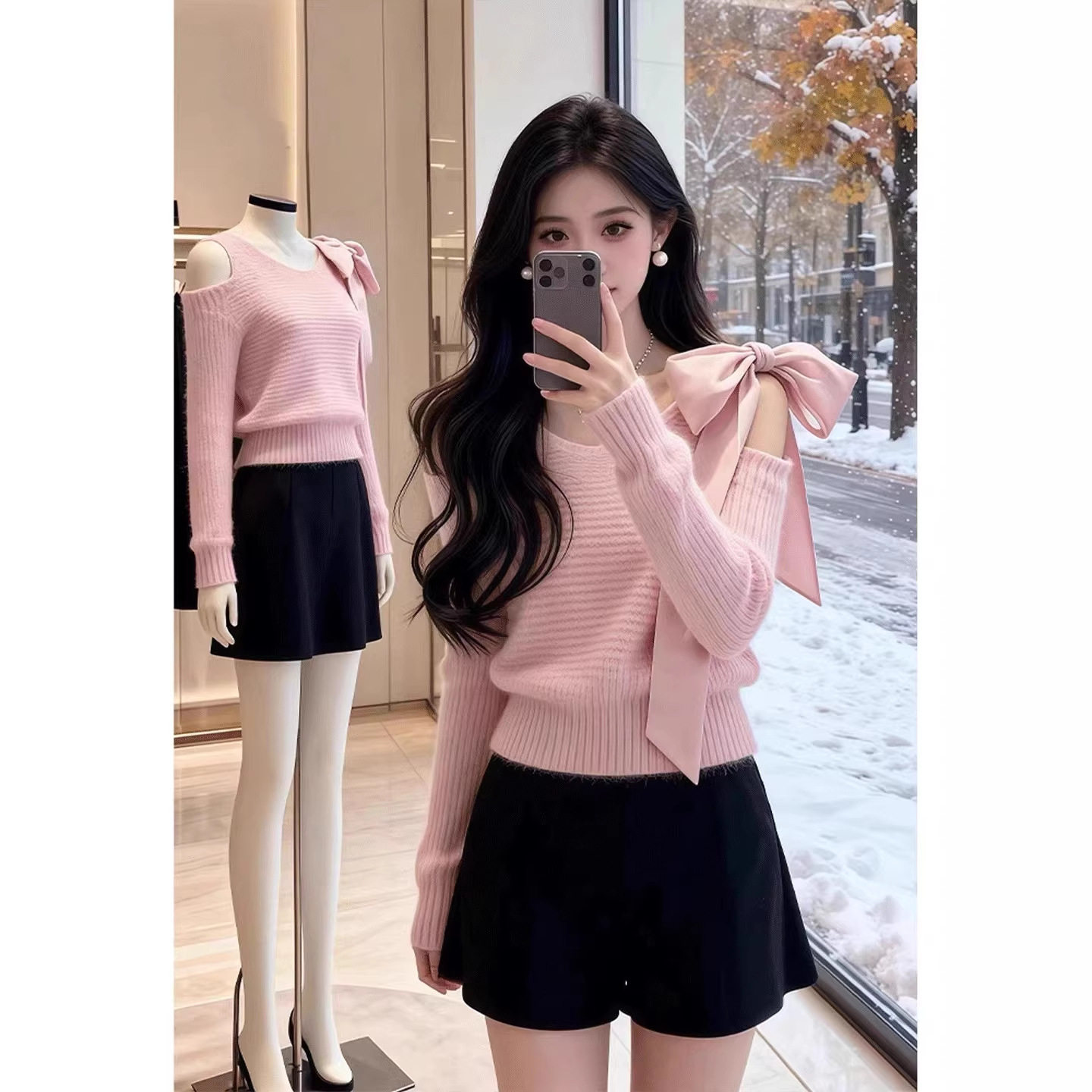 哥家专柜品春秋新款韩系慵懒风减龄蝴蝶结时尚百搭蝙蝠袖针织毛衣,女装/女士精品,毛衣,淘宝优惠券,粉丝福利购,淘宝优惠卷