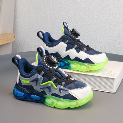 ABC防水皮面男童旋转纽扣运动鞋