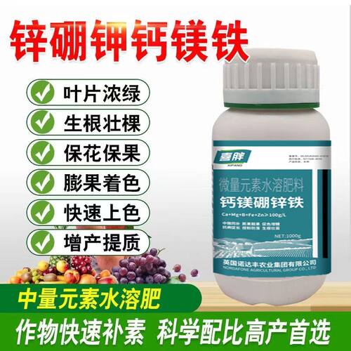 锌硼钾钙镁铁中量元素水