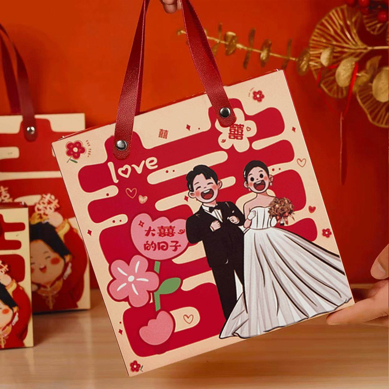 结婚喜糖盒卡通抽屉空盒