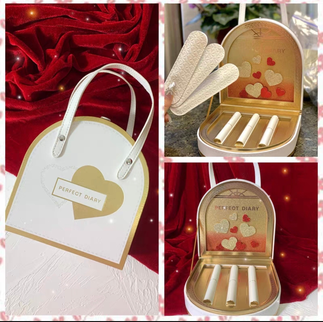 完美日记小细跟口红皮箱礼盒3支装高定永生花礼盒礼物送老婆生日