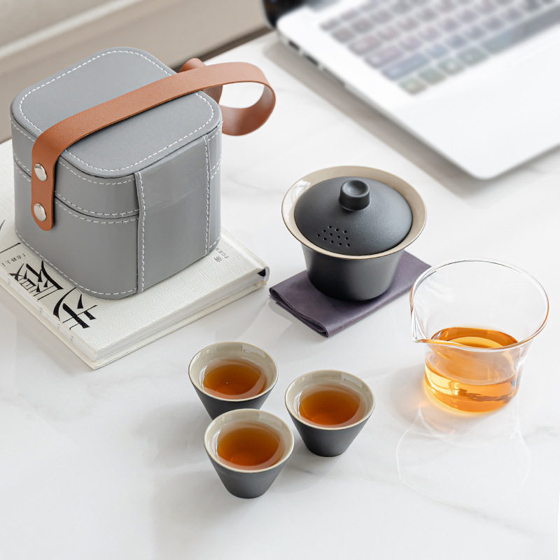 四季和声 便携式旅行茶具套装玻璃户外功夫茶具商务礼品 可定制