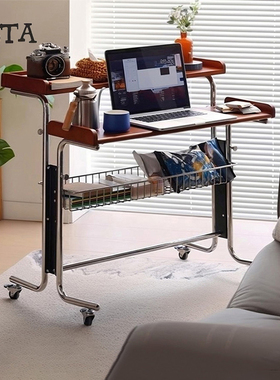 中古原木书桌梳妆台一体卧室女生实木网红包豪斯升降长桌子工作台