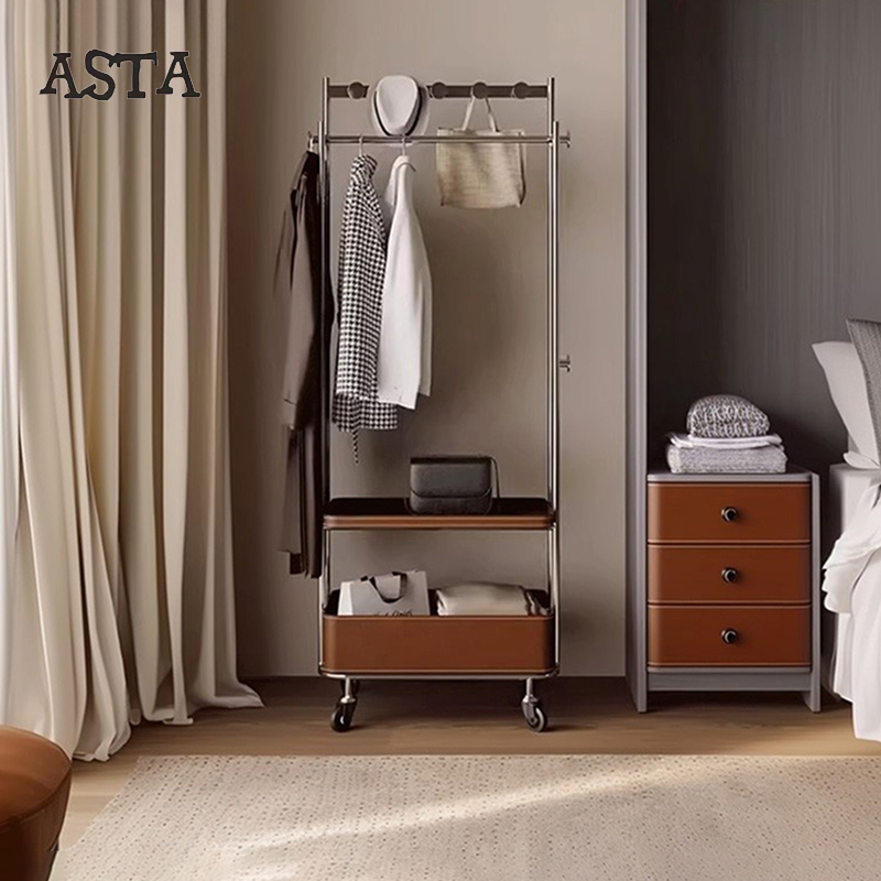 中古衣帽架落地移动式卧室挂衣架