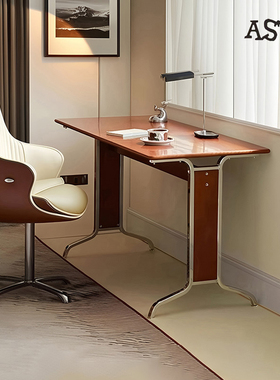 实木书桌小户型电脑桌写字学习黄杨木办公桌复古中古家用工作台