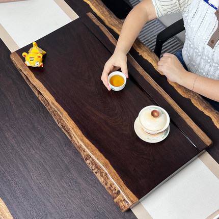黑檀木茶盘整块原木 天然实木茶台家用功夫茶盘大小号现代简约